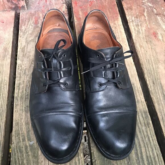 BACCO BUCCI Black LEATHER TIE OXFORDS MADE IN ITALY  Mens US SZ 13 Dress Shoes main image 7